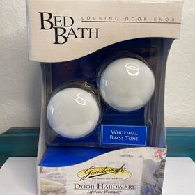 97299 Gainsborough Vtg Whitehall Porcelain Brass Tone Knob Bed Bath #97299