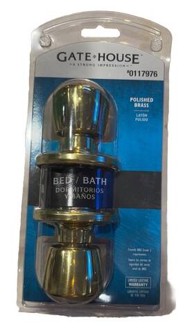 0117976 Gatehouse Gate House Polished Brass Bed / Bath Has A Lock #0117976 Door Knob New Nip