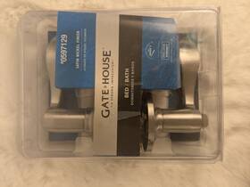 0597129 Gatehouse Gate House Satin Nickel Keyed Entry Door Knob Lever S Set New In Box Grade 3