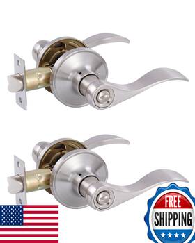 B0bdfhfk9x Gitrang 2 Pack Privacy Door Lock Handles For Bedroom Bathroom Satin Nickel