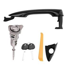 Gnxfixt 768287626084 Black Front Left Exterior Door Handle And Lock Cylinder With Keys For