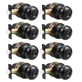 608-hjh-xxbkbk-8pack Gobekor 8 Pack Privacy Door Knobs Interior Matte Black Keyless