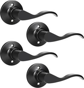 Gobekor 726084102309 4 Pack Matte Black Half Dummy Door Handle For Closet Keyless Interior Do