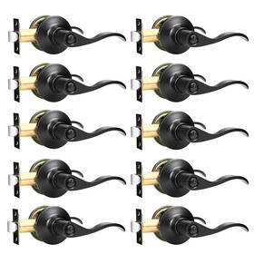 B08l4p673h Gobekor 10 Pack Matte Black Privacy Door Levers Bedroom Handle With Lock