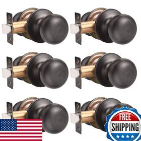 B0bqjsk886 Gobekor Passage Door Knobs Oil Rubbed Bronze Modern Hall/closet Keyless