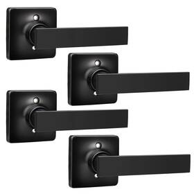 Dl3665-hjh-xbkdm-4pack Gobekor 4 Pack Single Dummy Door Levers Matte Black Handles For Closet Half Lev