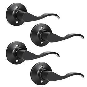 Dl3682-hjh-bkdmr-4pack Gobekor 4 Pack Matte Black Half Dummy Door Handle For Closet Keyless Interior