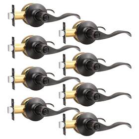 Dl3682-hjh-orbbk-8pack Gobekor 8 Pack Privacy Door Handles - Oil Rubbed Bronze Interior With Lo
