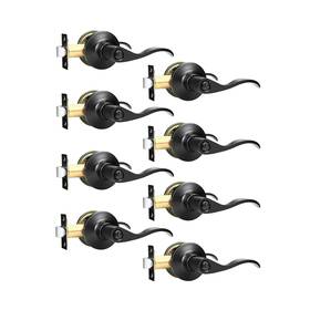 Dl3682-hjh-xbkbk-8pack Gobekor Interior Door Handles Matte Black Privacy Levers For Bedroom Bat