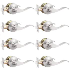 Dl3682-hjh-xsnps-8pack Gobekor 8 Pack Passage Door Levers Brushed Nickel Lever Handles