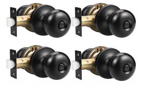 Gobekor Dls08xxbkps 4 Pack Privacy Door Knobs Matte Black Bedroom Knob With Lock