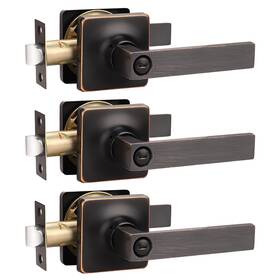 Us10-dl3663orbbk-3pack Gobekor 3 Pack Oil Rubbed Bronze Door Handles Interior For Bedroom Privacy Lever Do