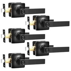 Us10-dl3663xbkbk-5pack Gobekor 5pack Black Door Handle Interior Handles With Lock Privacy Han