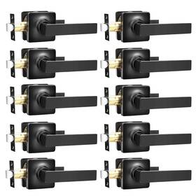 Gobekor Us10-dl3663xbkps-10pack 10 Pack Black Passage Lever Handle Interior Door Levers Hallway Close