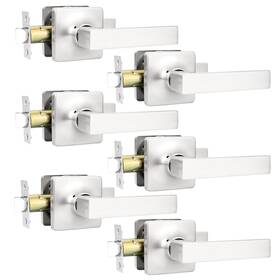 Us10-dl3663xsnps-6pack Gobekor 6 Pack Passage Lever Door Handle Brushed Nickel Levers Square Inch