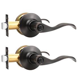 Us10-dl3682orbbk-2pack Gobekor 2 Pack Privacy Door Levers Interior Oil Rubbed Bronze Bedroom Ha