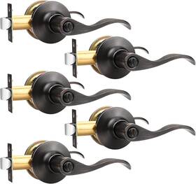 Us10-dl3682orbbk-5pack Gobekor 5 Pack Privacy Door Levers - Oil Rubbed Bronze Lever Handles With L