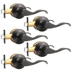 Us10-dl3682orbps-5pack Gobekor 5 Pack Oil Rubbed Bronze Passage Door Levers Interior Handles For Hallway C