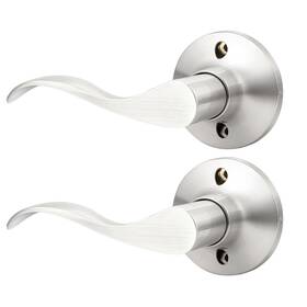 Us10-dl3682sndml-2pack Gobekor 2 Pack Brushed Nickel Single Dummy Door Handles Wave Left-handed Lever N