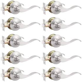 Us10-dl3682xsnps-10pack Gobekor 10 Pack Satin Nickel Passage Lever Handle Interior Door Levers Hallway Closet