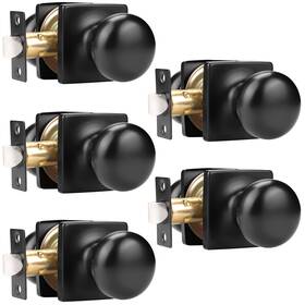Us10-s08xxbkps-5pack Gobekor 5 Pack Passage Door Knobs For Closet Interior Matte Black