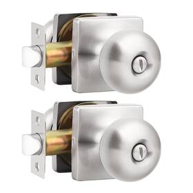 Us10-s08xxsnbk-2pack Gobekor 2 Pack Privacy Door Knobs Interior Brushed Nickel Bedroom