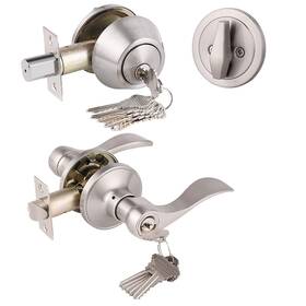Gobrico 715668040229 Keyed Alike Front Door Exterior Lever Lockset With Single Cylinder Deadb