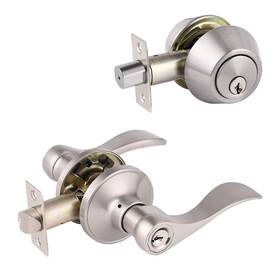 Gobrico 718399782185 Keyed Alike Entry Door Lock Set Handle And Double Cylinder Deadbolt Combo Doo