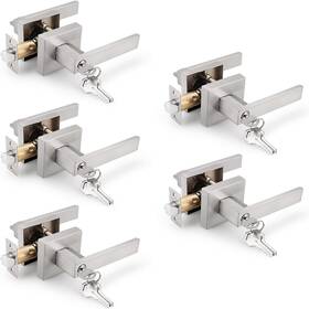 Gobrico B07jjdfs9t 5 Pack Heavy Duty Entry Door Levers Locks And Keyskeyed Alike Brushed