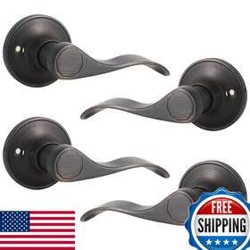 B07w65qd4f Gobrico Pack Of 4 Wave Style Single-side Dummy Door Levers Right And Left Handed