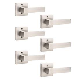 Gobrico B088zpft49 Pack Of 6 Brushed Nickel French Dummy Door Handles Heavy Duty Closet