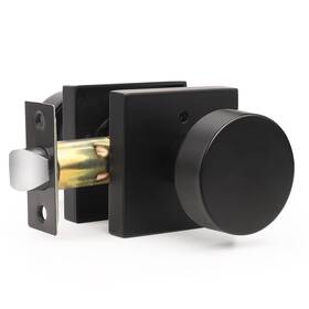 B0dp7479vc Gobrico Matte Black Privacy Interior Door Knob With Square Rosette 1 Pack Heav