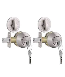 Fc22 Gobrico Oe 2 Satin Nickel Keyed Single Cylinder Deadbolts Door Locks
