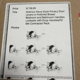 Gb-12061bk-10p-pb Gobrico Wave Style Privacy Door Levers In Polished Brass Contractor 10 Pack