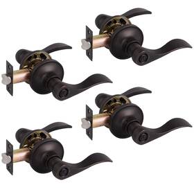 Gb-12061bk-4p-orb Gobrico 4 Pack Privacy Door Levers Keyless Interior Locksets Handlesets