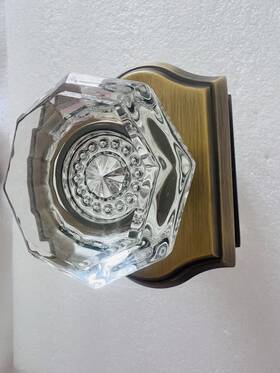 Gbao-bkab-dlc30 Gobrico 4 Pack Crystal Door Knobs In Antique Brass Interior Passage New Box