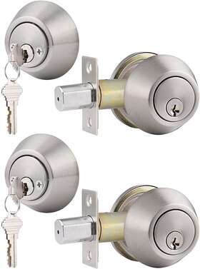 Gobrico Gbddld102sndb-combo-2pack 2 Keyed Alike Double Cylinder Deadbolts Door Locks Satin Nickel Keyd Bo