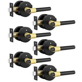 B0d62v4qfg Goldenwarm 6 Pack Black And Gold Interior Door Handles Privacy Lever