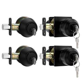 B0f23wg4yx Goldenwarm Exterior Deadbolt And Keyed Entry Door Knob Set Key Front Blac