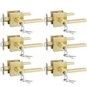 B0fgpwmdgv Goldenwarm Entry Door Handles With Lock And Key Zinc Alloy Heavy Duty Brushed G