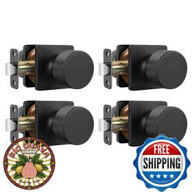 B0fn42f54q Goldenwarm Matte Black Passage Door Knobs 4-pack Hallway Closet No Lock