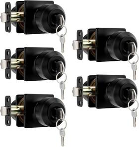 Ms2522 Goldenwarm Matte Black Square Keyed Entry Door Knobs 5-pack For Homes