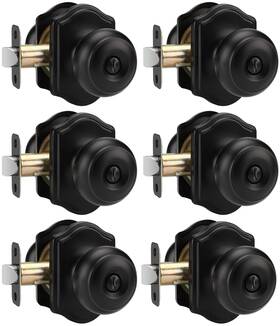 Qs1002 Goldenwarm Black Door Knobs Interior Classic Decorative Privacy Knob Mat