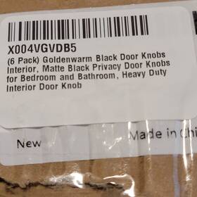 X004vgvdb5 Goldenwarm Door Knobs Matte Black Interior Privacy 6 Pack Square Rosette Set