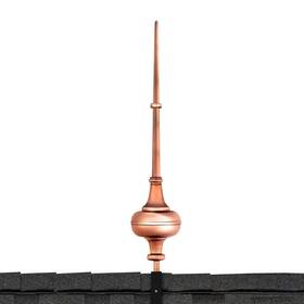Good Directions 704940871309 713 Morgana Finial With Roof Mount Polished Copper 28 Inch