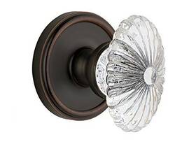 Grandeur 053538102142 Georgetown Rosette With Burgundy Crystal Knob Single Dummy Timeless Bronze