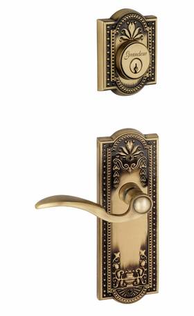 Grandeur 053538209056 Parthenon Plate With Bellagio Lever And Matching Deadbolt Complete Si