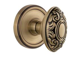Grandeur 053538217976 821797 Double Dummy Vintage Brass Rosette With Grande Victorian Knob