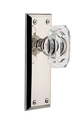 828076 Grandeur 662972280769 Fifth Avenue Plate Dummy With Baguette Crystal Knob In Polish