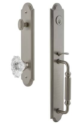 843563 Grandeur 662972435633 Arc One-piece Handleset F Grip Biarritz Knob Backset Size-2.375 Inch